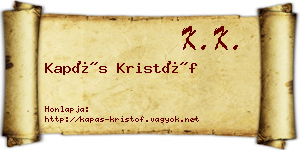 Kapás Kristóf névjegykártya