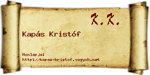 Kapás Kristóf névjegykártya