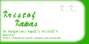 kristof kapas business card
